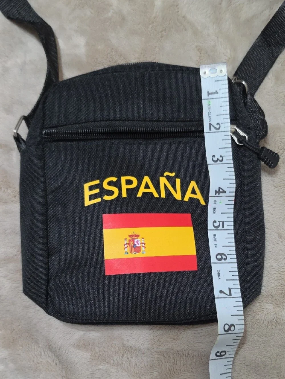Black España Flag Crossbody Bag - Unbranded